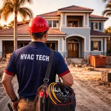 Contratista de Hvac frente a una nueva contruccion en Florida