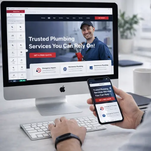 Diseño web profesional para negocio de home services desarrollado por agencia de marketing digital en Florida con versión desktop y móvil optimizada para conversiones.