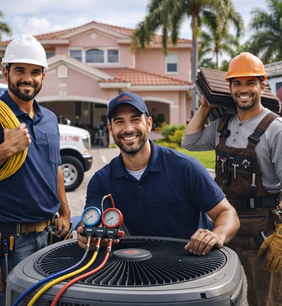 Técnidos de pequeñas y medianas empresas de Home Services reunidos junto a MilSof Creations- Agencia de MKT digital en florida